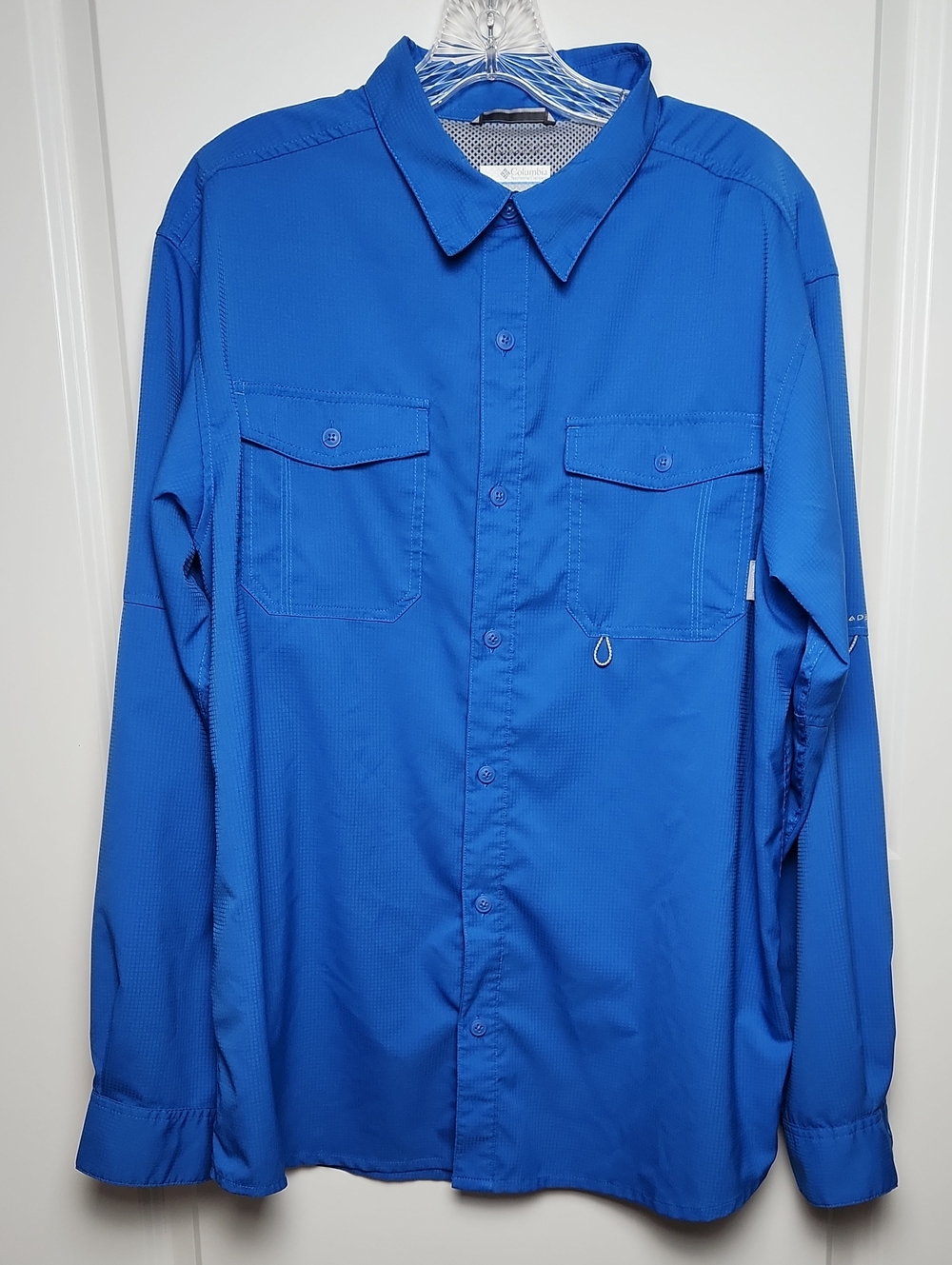 Men's Blue Columbia Omni Shade  Long-Sleeve Shirt Size Large